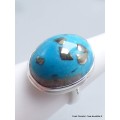Bague Turquoise de avec Pyrite taille 56 Bagues pierres naturelles YM67.12