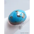 Bague Turquoise de avec Pyrite taille 56 - Bagues pierres naturelles