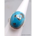 Bague Turquoise de avec Pyrite taille 56 Bagues pierres naturelles YM67.12