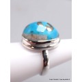 Bague Turquoise de avec Pyrite taille 56 Bagues pierres naturelles YM67.12
