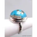 Bague Turquoise de avec Pyrite taille 56 - Bagues pierres naturelles