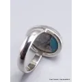 Bague Turquoise de avec Pyrite taille 56 - Bagues pierres naturelles