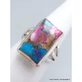Bijou bague Turquoise Kingman Pink Dahlia taille 56 - Bagues pierres naturelles