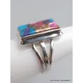 Bijou bague Turquoise Kingman Pink Dahlia taille 56 - Bagues pierres naturelles