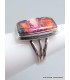 Bague Turquoise Kingman Pink Dahlia 3 anneaux taille 55 Bagues pierres naturelles YM3.6