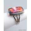 Bague Turquoise Kingman Pink Dahlia 3 anneaux taille 55 Bagues pierres naturelles YM3.6