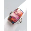Bague Turquoise Kingman Pink Dahlia 3 anneaux taille 55 - Bagues pierres naturelles
