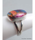 Bague ovale Turquoise Kingman Dahlia rose taille 55 Bijoux en Turquoise YM3.10