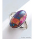 Bague ovale Turquoise Kingman Dahlia rose taille 55 Bijoux en Turquoise YM3.10