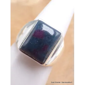 Chevalière homme femme Rubis sur Cyanite taille 56 - Bijoux en Rubis sur Cyanite