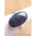 Bague ovale Rubis sur Cyanite taille 59 - Bijoux en Rubis sur Cyanite