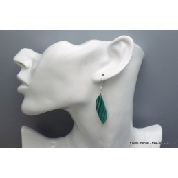 Boucles d'oreilles pendantes Malachite forme larme Bijoux en Malachite YM48.3