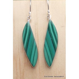 Boucles d'oreilles pendantes Malachite forme larme Bijoux en Malachite YM48.3