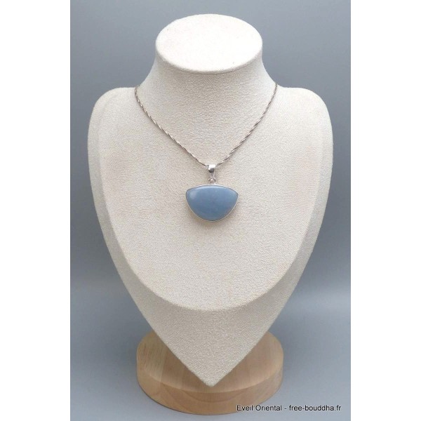 Pendentif semi-rond Angelite bleue anhydrite Pendentifs pierres naturelles PU94.3