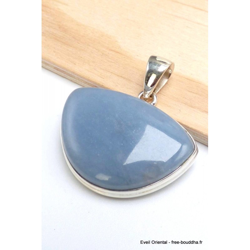 Pendentif semi-rond Angelite bleue anhydrite Pendentifs pierres naturelles PU94.3