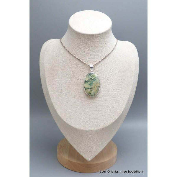 Gros Pendentif Mariposite forme ovale Bijoux en Mariposite YM37.4