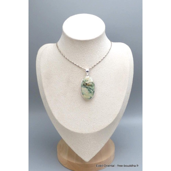 Pendentif Mariposite verte marbrée Bijoux en Mariposite YM37.5
