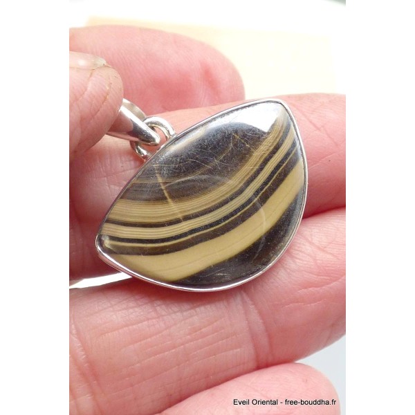 Pendentif Schalenblende semi-rond Pendentifs pierres naturelles PU90.1