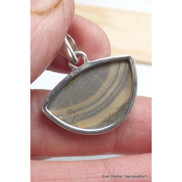 Pendentif Schalenblende semi-rond Pendentifs pierres naturelles PU90.1