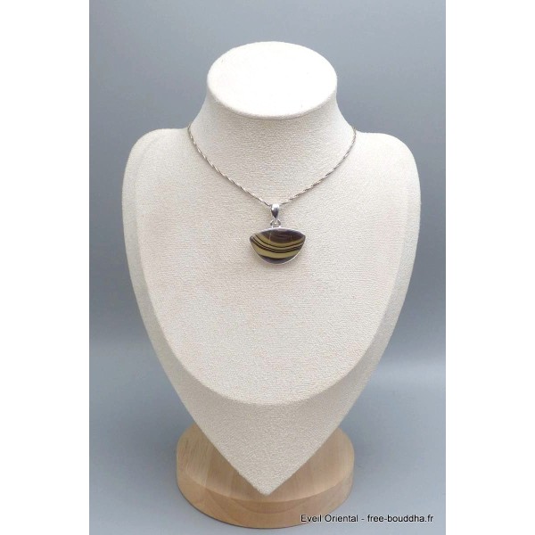 Pendentif Schalenblende semi-rond Pendentifs pierres naturelles PU90.1