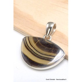 Pendentif Schalenblende semi-rond Pendentifs pierres naturelles PU90.1