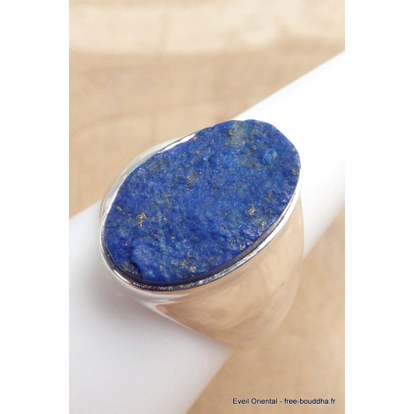 Chevalière homme femme Lapis Lazuli brut taille 59 Bijoux en Lapis-lazuli YM28.3
