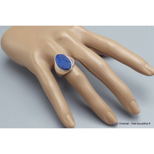 Chevalière homme femme Lapis Lazuli brut taille 59 Bijoux en Lapis-lazuli YM28.3