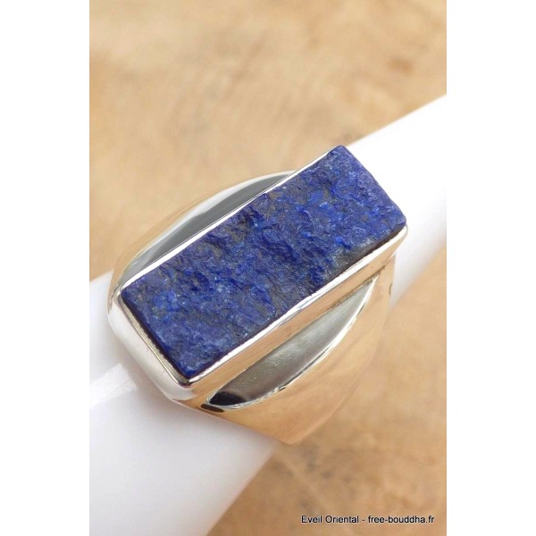 Chevalière homme femme Lapis Lazuli brut taille 57 Bijoux en Lapis-lazuli YM28.4
