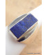Bague Chevalière homme femme Lapis Lazuli brut taille 53 Bagues pierres naturelles YM28.5