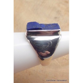 Bague Chevalière homme femme Lapis Lazuli brut taille 53 Bagues pierres naturelles YM28.5