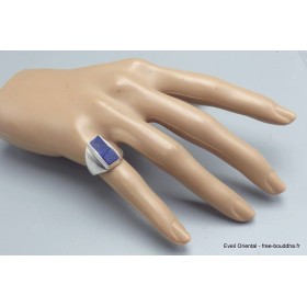 Bague Chevalière homme femme Lapis Lazuli brut taille 53 Bagues pierres naturelles YM28.5
