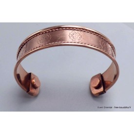 Bracelet cuivre 7 chakras, aimants, ajustable, artisanal.