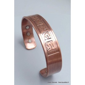 Bracelet cuivre magnétique avec mantra de Chenrezi.