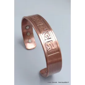 Bracelet magnétique 6 aimants mantra - Bracelet Magnétique en Cuivre