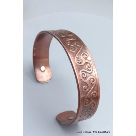 Bracelet celtique en cuivre avec 2 aimants, design unique.