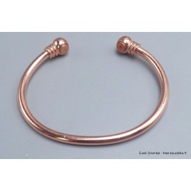 Bracelet en cuivre magnétique 2 aimants, ajustable et artisanal.