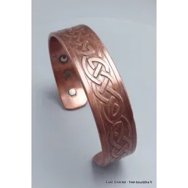 Bracelet en cuivre magnétique 6 aimants symbole celtique - Bracelet Magnétique en Cuivre