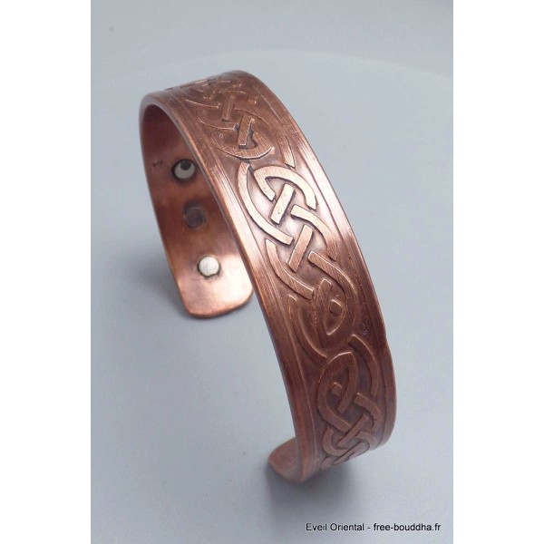 Bracelet en cuivre magnétique 6 aimants symbole celtique Bracelet Magnétique en Cuivre BTA24