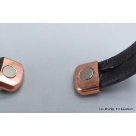 Bracelet magnétique cuivre et faux cuir Bracelet Magnétique en Cuivre BTA25