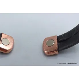 Bracelet magnétique cuivre et faux cuir - Bracelet Magnétique en Cuivre