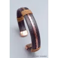 Bracelet magnétique cuivre et faux cuir - Bracelet Magnétique en Cuivre