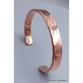 Bracelet cuivre martelé magnétique 6 aimants – 17 cm