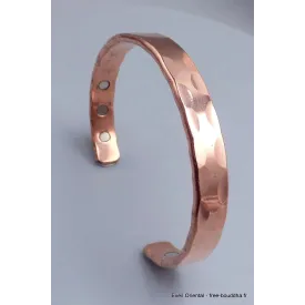 Bracelet magnétique 6 aimants cuivre martelé - Bracelet Magnétique en Cuivre