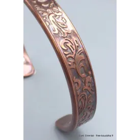 Bracelet magnétique 6 aimants motif floral - Bracelet Magnétique en Cuivre