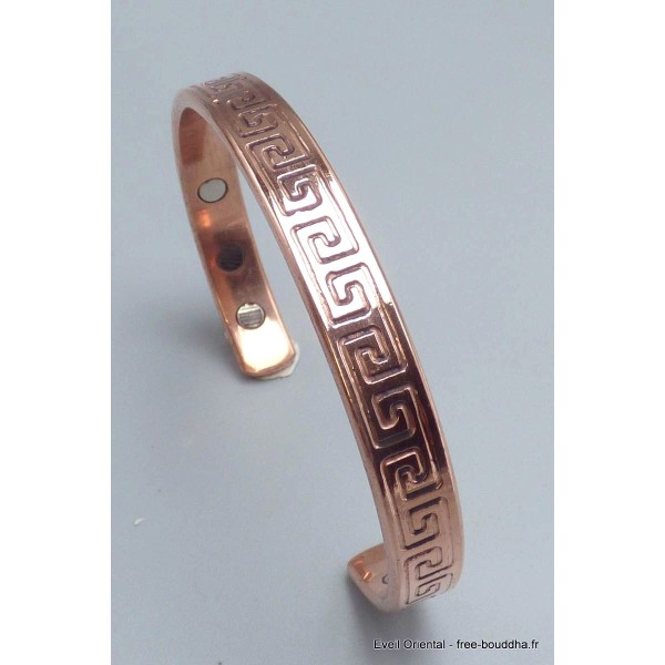 Bracelet cuivre 6 amants motif géométrique Bracelet Magnétique en Cuivre BTA30