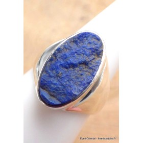 Chevalière Bague ovale Lapis Lazuli brut taille 56 Bagues pierres naturelles YM28.7