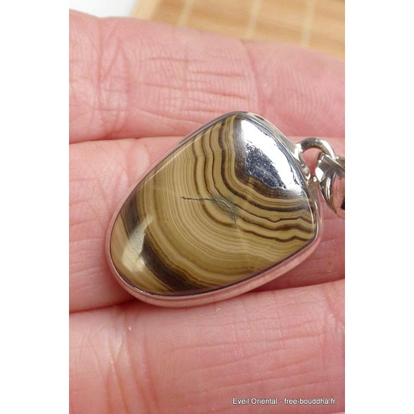 Pendentif Schalenblende semi-oval Pendentifs pierres naturelles PU90.3