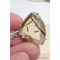 Pendentif Epidote sur Quartz bélière feuille - Pendentifs pierres naturelles