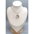 Pendentif Epidote sur Quartz bélière feuille - Pendentifs pierres naturelles