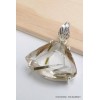 Pendentif Epidote sur Quartz bélière feuille Pendentifs pierres naturelles PU96.2